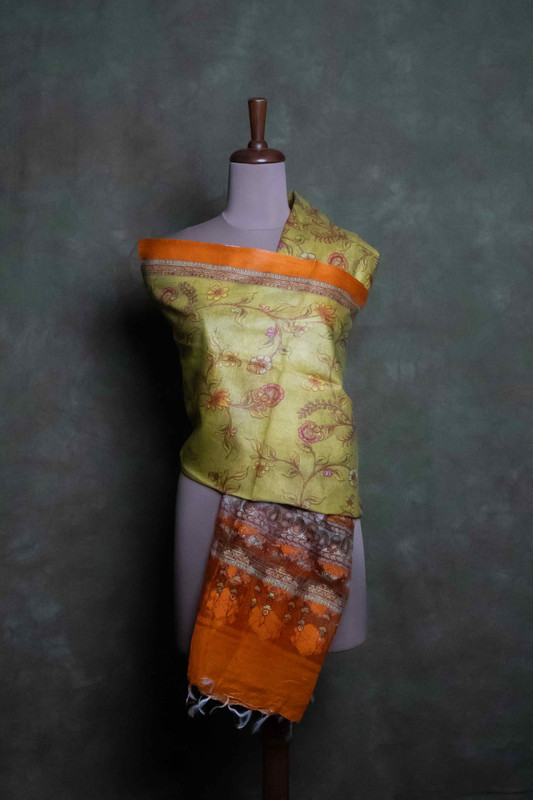Flature Silk Printed Mustered  Dupatta