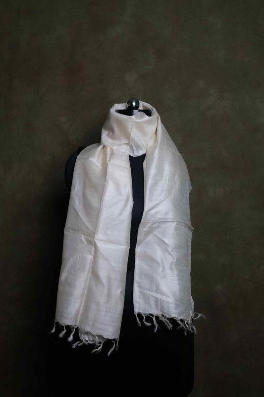 Tussar Silk Plain Bage  Stole