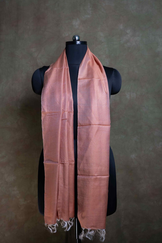Raw Silk Plain Pink  Stole