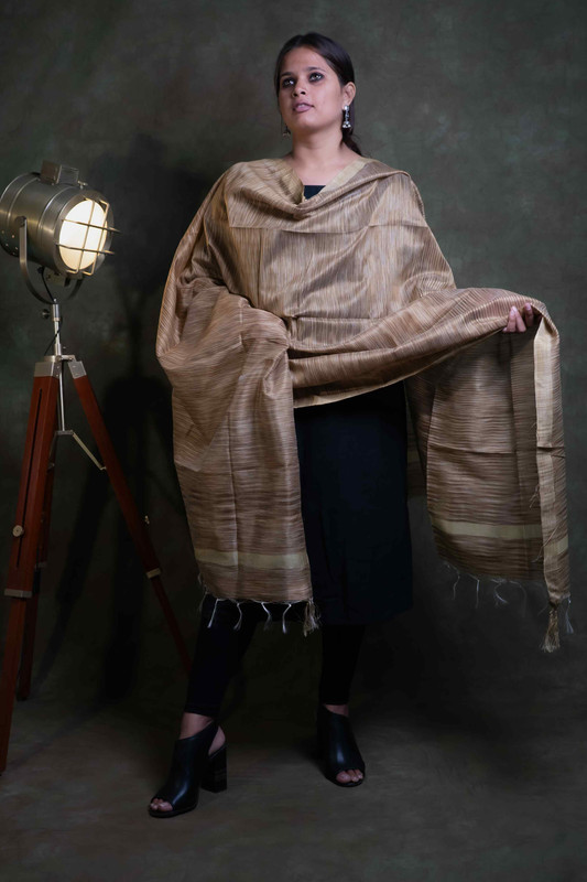 Cotton Silk Causal Dark Brown  Dupatta