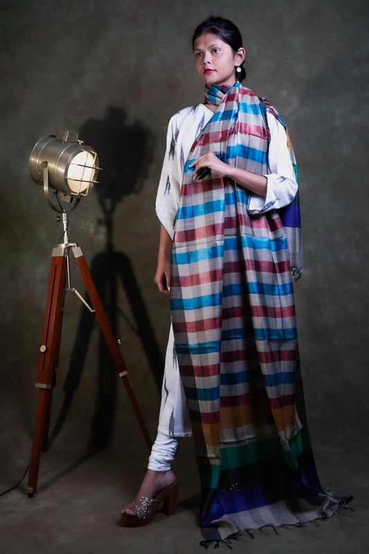 Silk Stripe  Causal Multicolour  Dupatta
