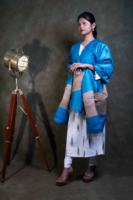 Raw Silk Causal Sky Blue  Dupatta