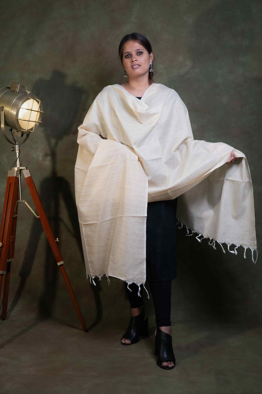 Cotton Dupion Causal Natural  Dupatta