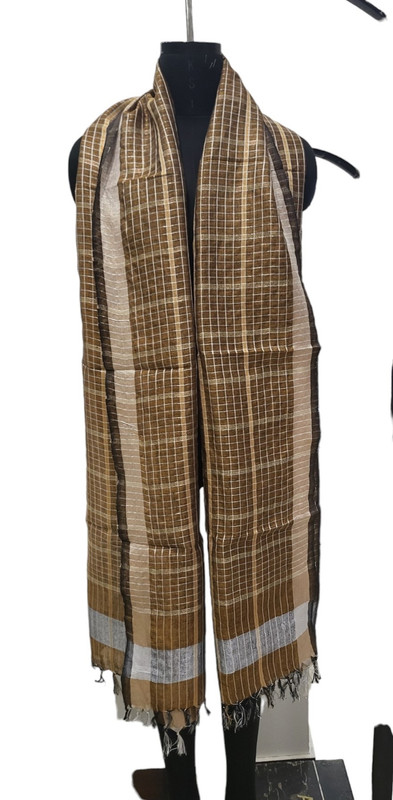 Linen Plain Check Dupatta 75/25