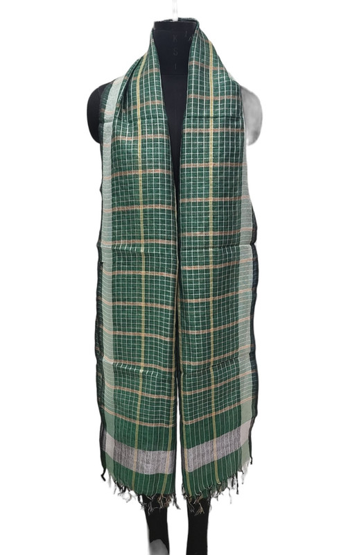 Linen Plain Check Dupatta 75/25