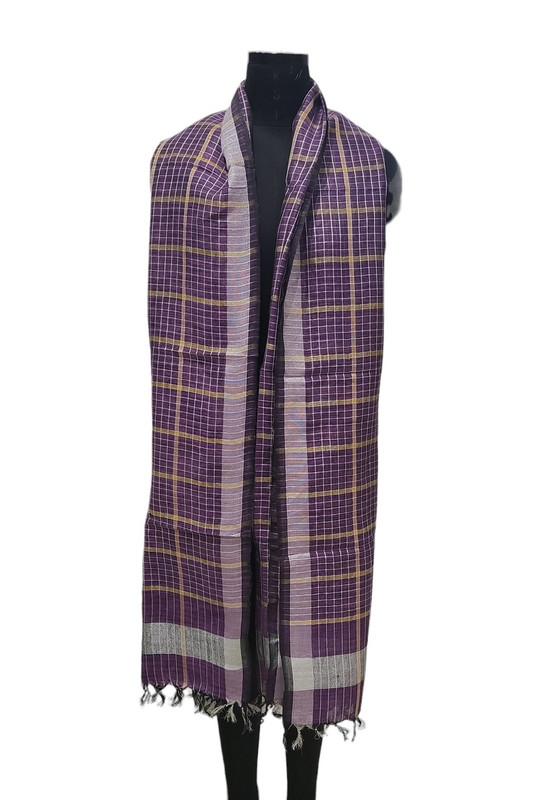 Linen Plain Check Dupatta 75/25
