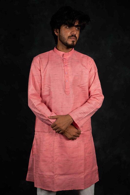 Ethnic Pure Khadi Cotton Kurta(Light Pink)