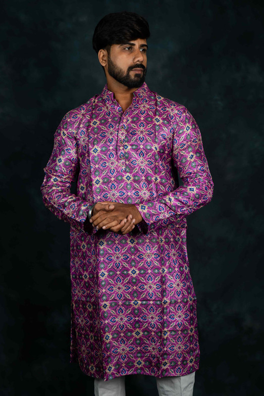 Ethnic Silk Kurta Printed(MultiColor)