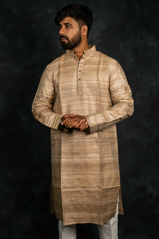 Ethnic Ghicha Silk Kurta(Beige)