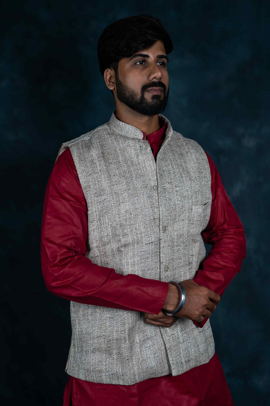 Khadi Nehru Jacket (Grey)