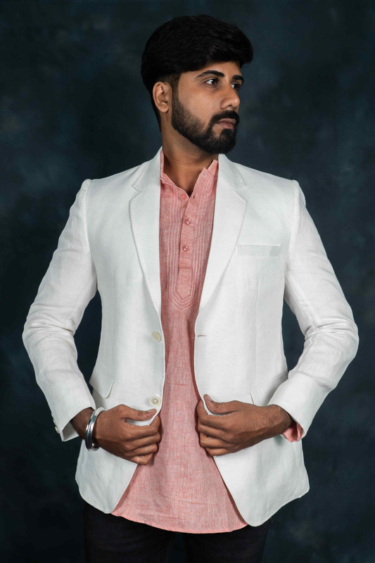 Linen Blazer (White)