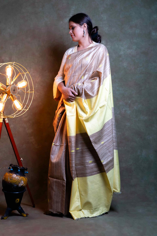Ghicha Silk Natural Ethnic Saree With Blouse