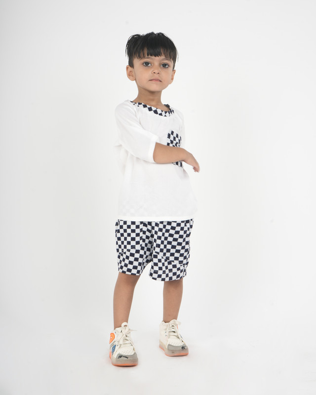 White Rayon Straight T-Shirt & Short Pant Set