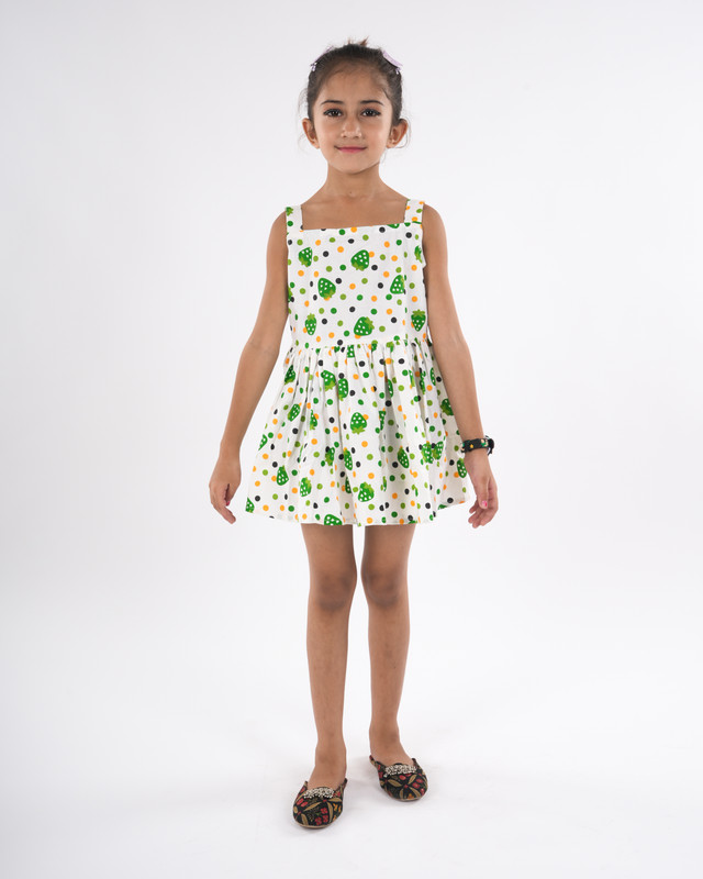 White Pure Cotton Flared Frock