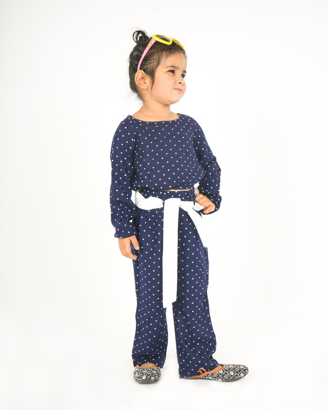 Navy Blue Rayon Straight Co-Ords Set