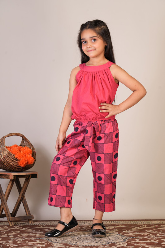 Pink Pure Cotton Straight Top & Trouser