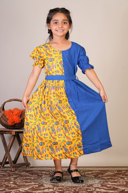 Multicolor Pure Cotton Anarkali/Flared Anarkali/Flared Dress